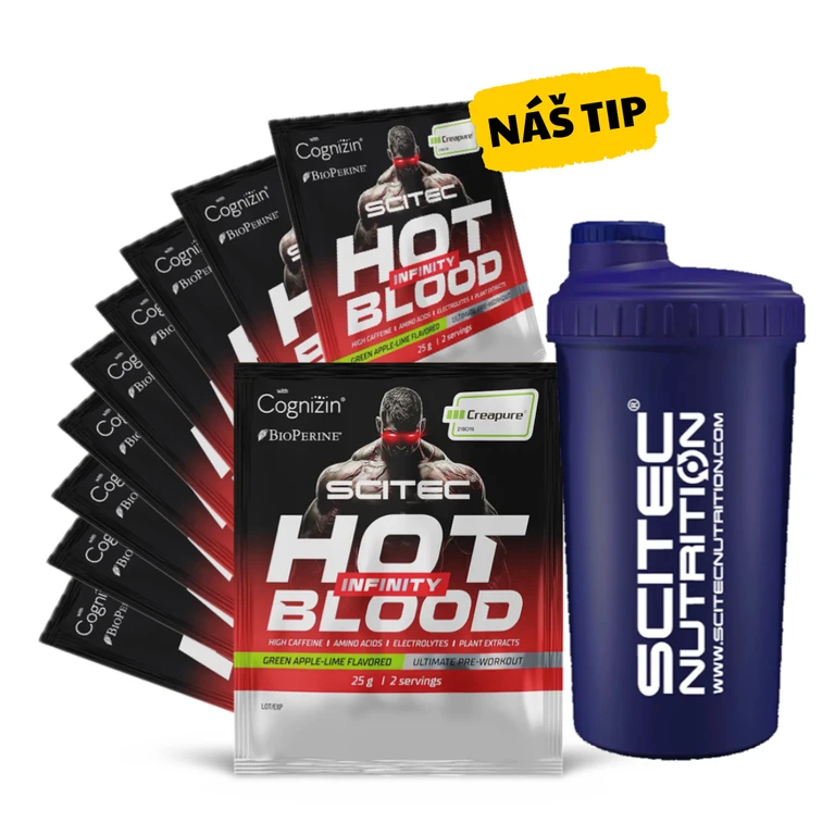 AKCE 10x Scitec Nutrition Hot Blood Infinity 25 g + ZDARMA Šejkr 700 ml