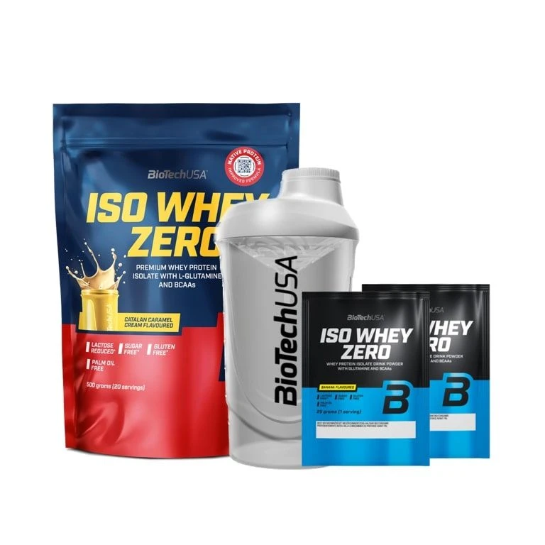 Special Offer BioTech Iso Whey Zero 500 g + FREE Shaker 600 ml + 2x sample
