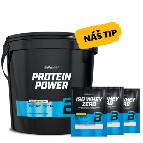 Special Offer BioTech Protein Power 4000 g + FREE 3x Iso Whey Zero 25 g