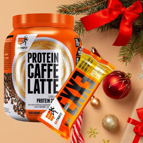 AKCE Extrifit Protein Caffe Latte 1000 g + ZDARMA Exxe 65 g