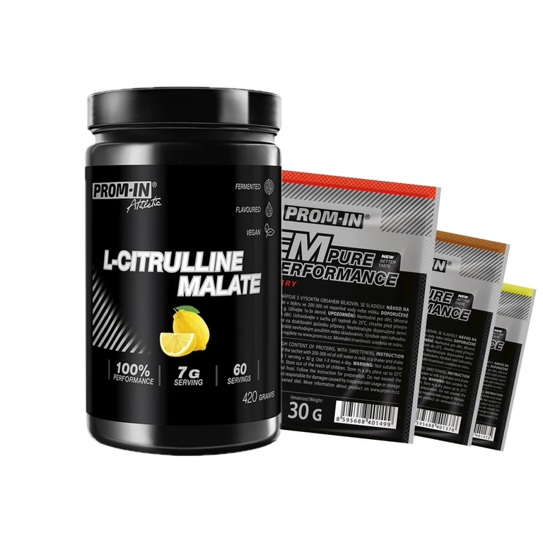 AKCE Prom-In L-Citrulline Malate 420 g citron + ZDARMA 3x CFM Pure Performance 30 g