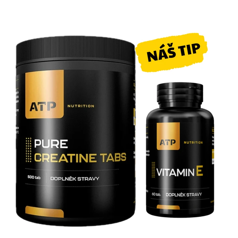 AKCE ATP Nutrition Pure Creatine Tabs 500 tbl + ZDARMA Vitamin E 60 tob