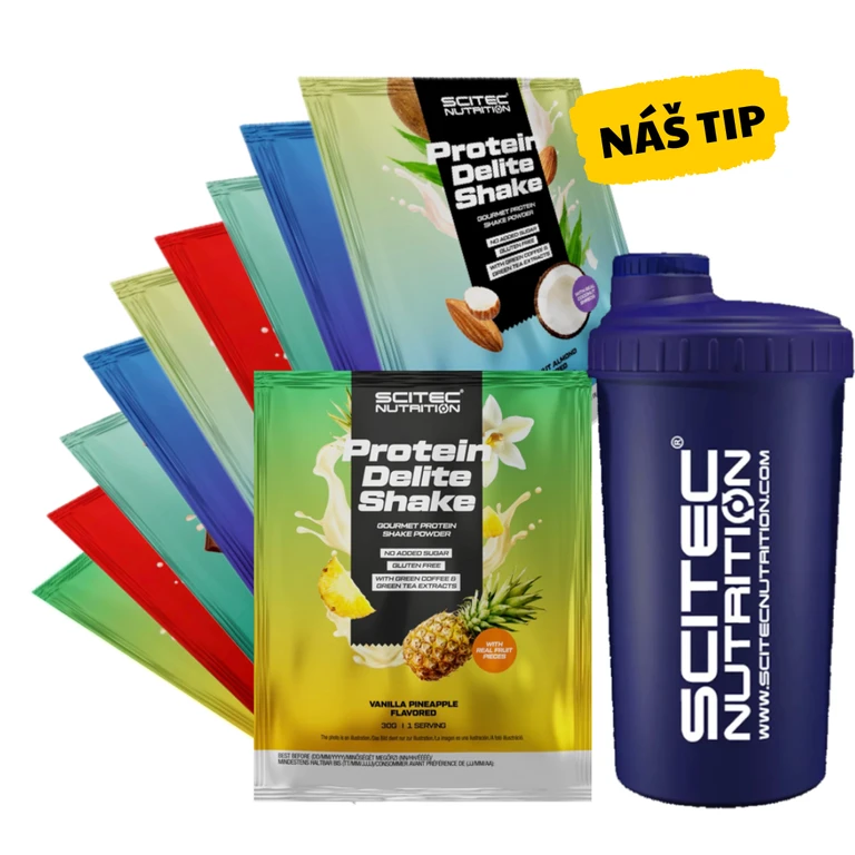 Special Offer 10x Scitec Nutrition Protein Delite Shake 30 g + FREE Shaker 700 ml