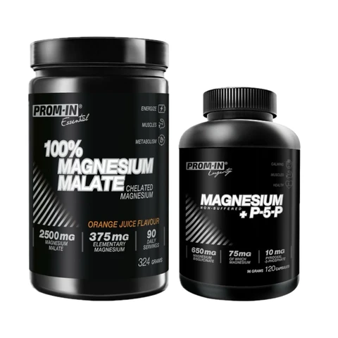 Special Offer Prom-In 100% Magnesium Malate 324 g orange + FREE Magnesium + P5P 120 cps
