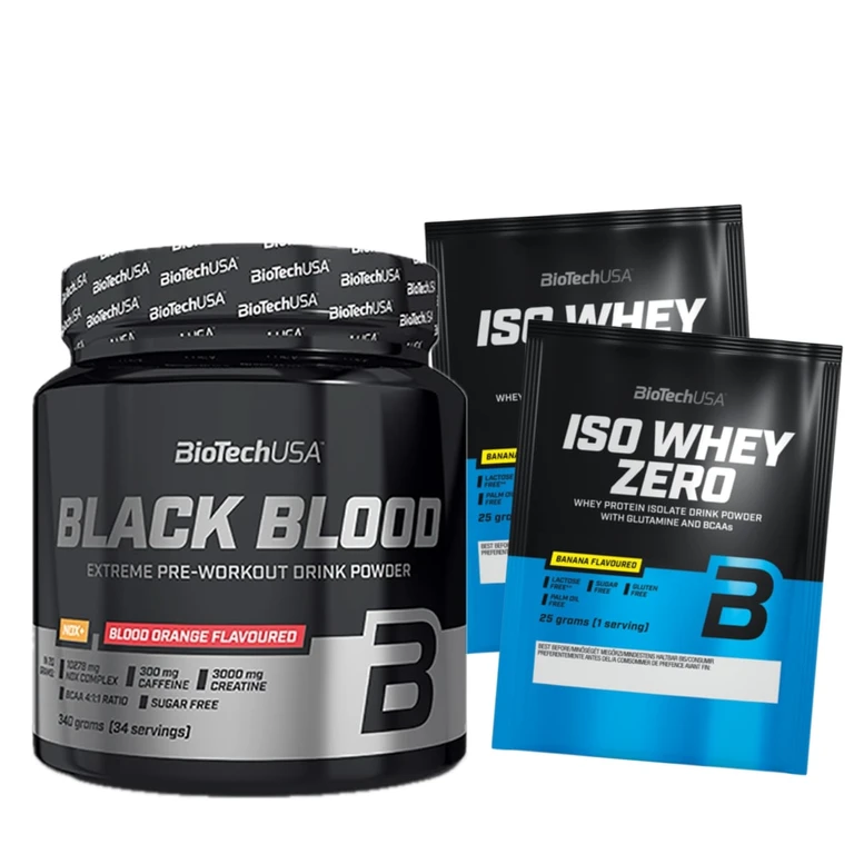 Special offer BioTech Black Blood NOX+ 340 g + FREE 2x Iso Whey Zero 25 g