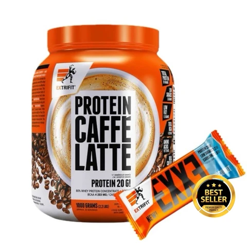 AKCE Extrifit Protein Caffe Latte 1000 g + ZDARMA Exxe 65 g