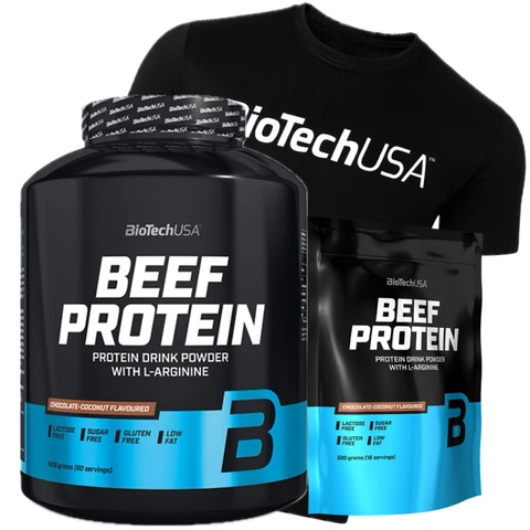 AKCE BioTech Beef Protein 1816 g + ZDARMA Beef Protein 500 g + Triko
