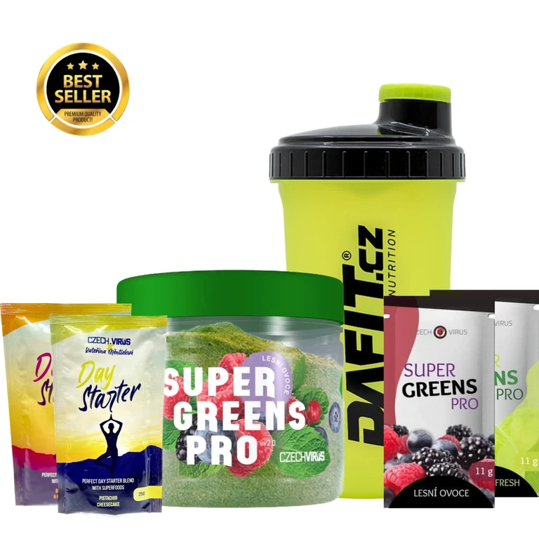 Special Offer Czech Virus Super Greens Pro V2.0 360 g + FREE Shaker 700 ml + 4x sample