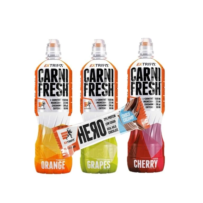 AKCE 3x Extrifit Carnifresh 850 ml + ZDARMA Hero Protein Bar 31% 65 g