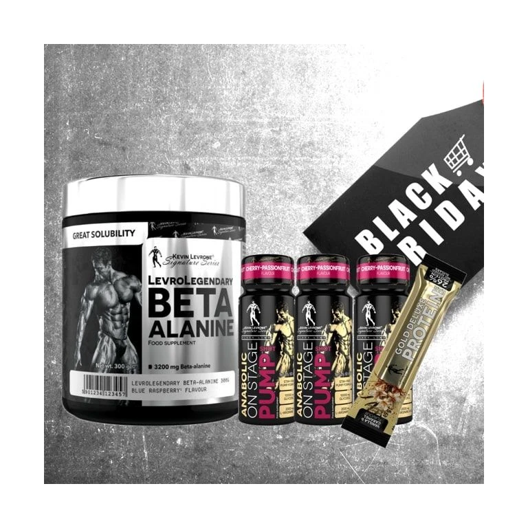AKCE Kevin Levrone Levro Legendary Beta Alanine 300 g + ZDARMA 3x Shot 60 ml + 1x tyčinka