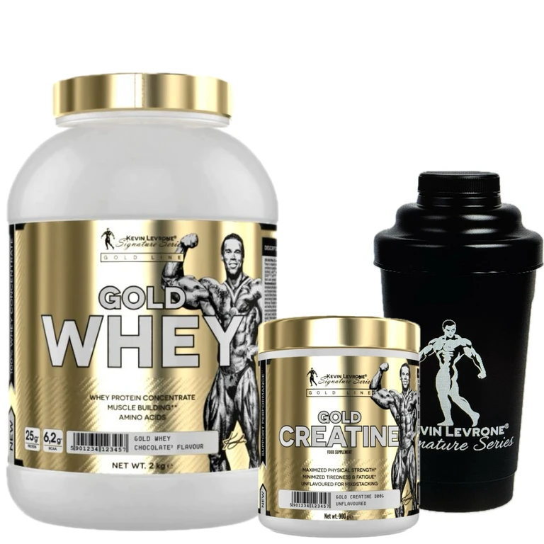 AKCE Kevin Levrone Gold Whey 2000 g + ZDARMA Gold Creatine 300 g + Šejkr 500 ml
