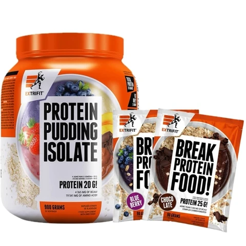 Special Offer Extrifit Protein Pudding Isolate 900 g + FREE 2x Protein Break! 90 g