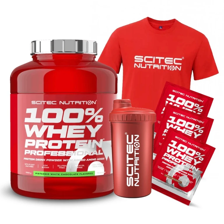 AKCE Scitec Nutrition 100% WP Professional 2350 g + ZDARMA Šejkr + Triko + 3x vzorek
