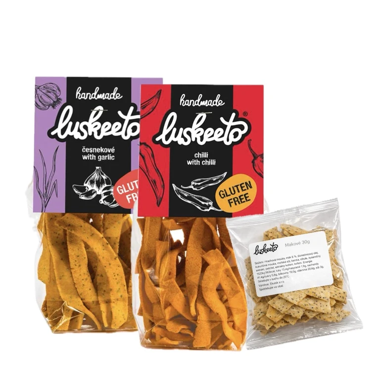 AKCE 2x Luskeeto Luštěninové Krekry 70 g + ZDARMA 30 g