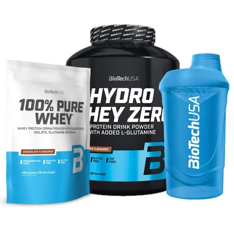 AKCE BioTech Hydro Whey Zero 1816 g + ZDARMA 100% Pure Whey 454 g + Šejkr 600 ml