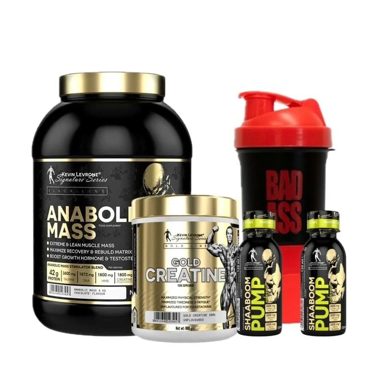 AKCE Kevin Levrone Mass 3000 g + Gold Creatine 300 g + ZDARMA Šejkr + 2x vzorek