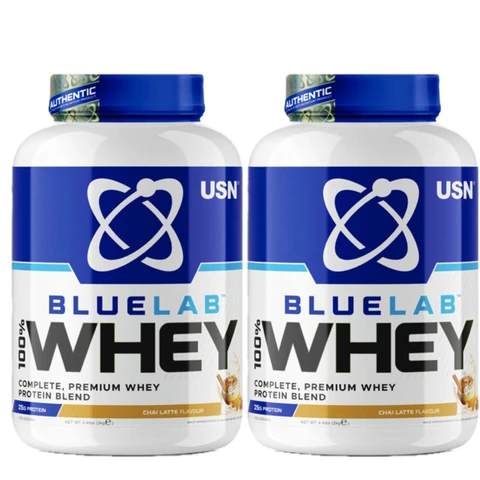 Special Offer 1+1 FREE USN BlueLab 100% Whey Protein Premium 2000 g chai latte