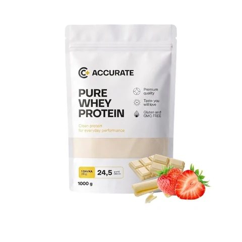 Accurate+ Pure Whey 1000 g white chocolate strawberry
