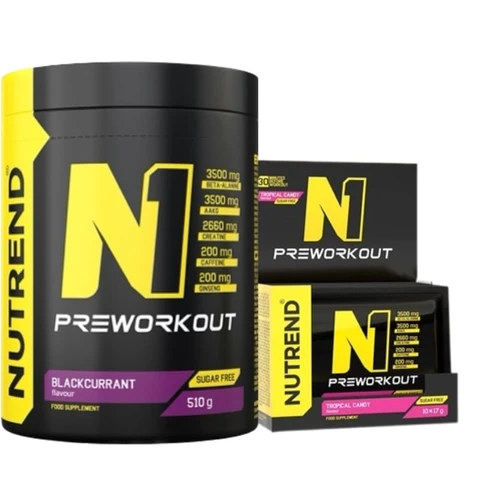 AKCE Nutrend N1 Pre-Workout 510 g + ZDARMA N1 Pre-Workout 10 x 17 g